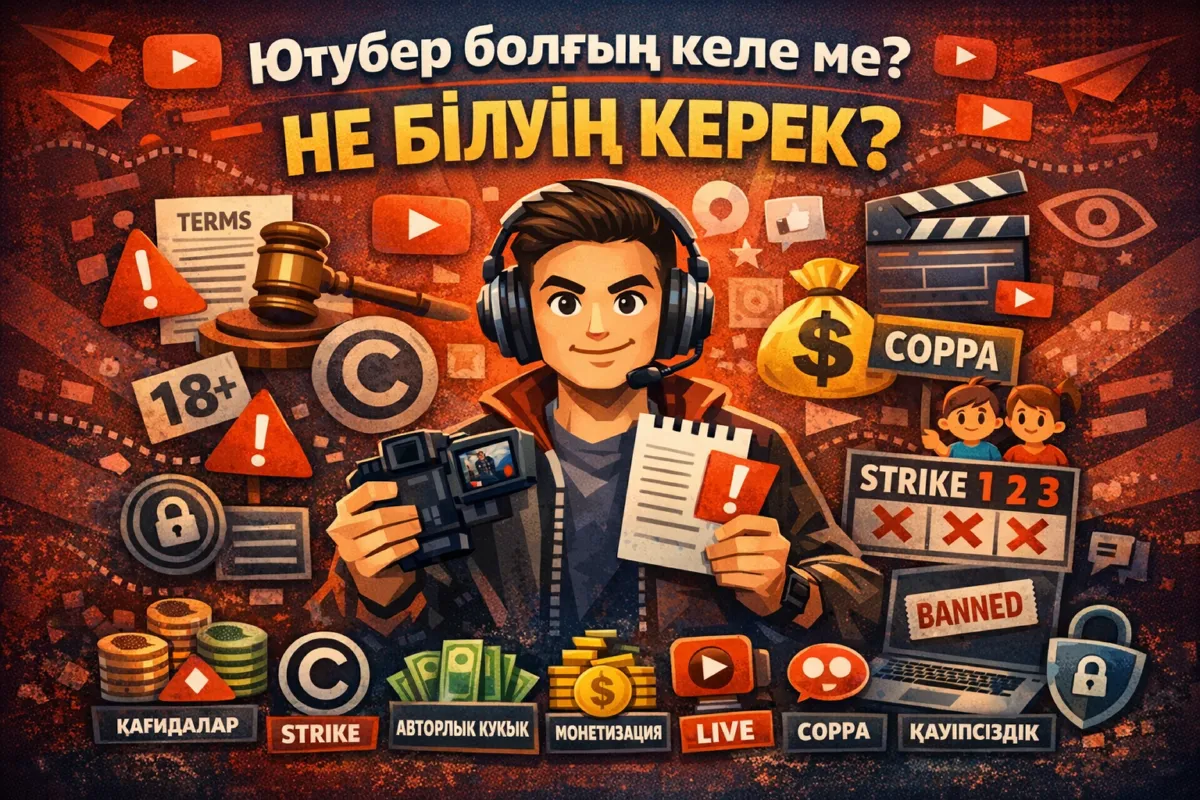 🎬 Ютубер болғың келе ме? Онда мына нәрселерді білуің керек.